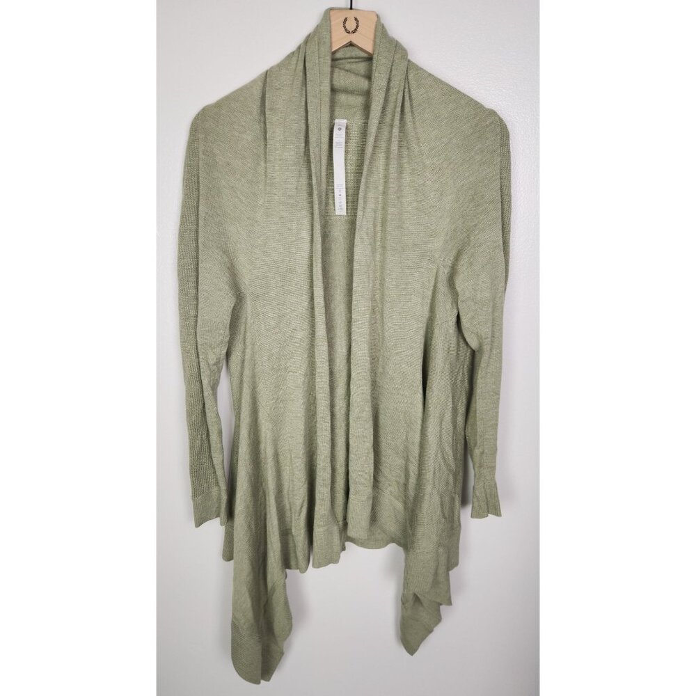 Lululemon Women's Sz. M/L Cashlu Cardigan Heathered Rosemary Green